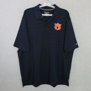 Champion Polo Shirt Mens XL Auburn Tigers Navy Blue Short Sleeve Embroidered